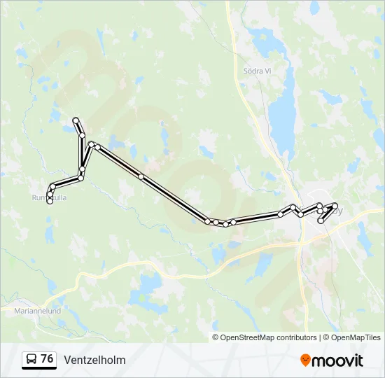 76 Bus Line Map