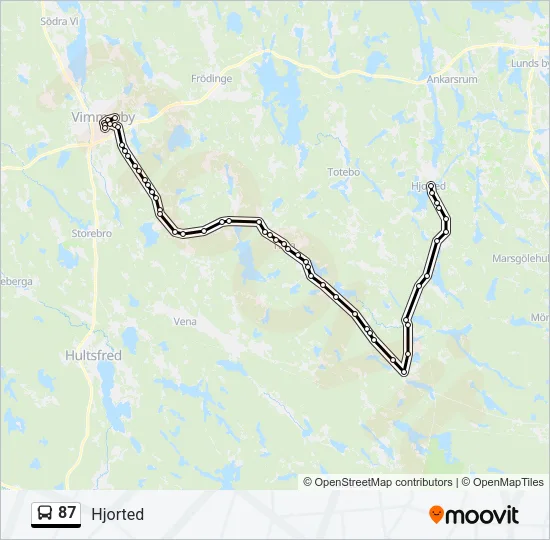 87 Bus Line Map