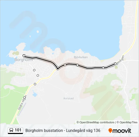 101 Bus Line Map