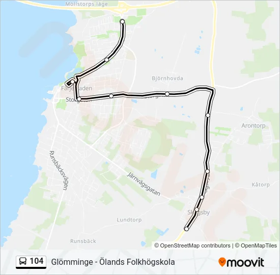 104 Bus Line Map