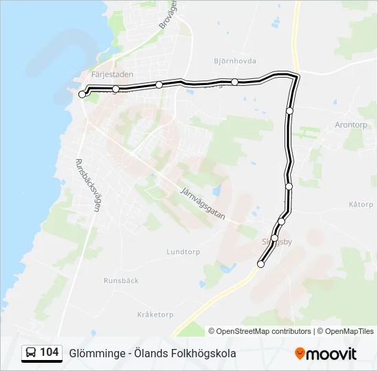 104 Bus Line Map