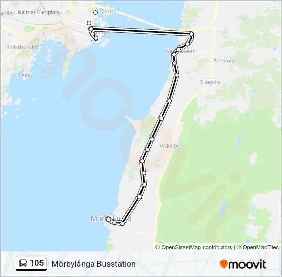 105 Bus Line Map