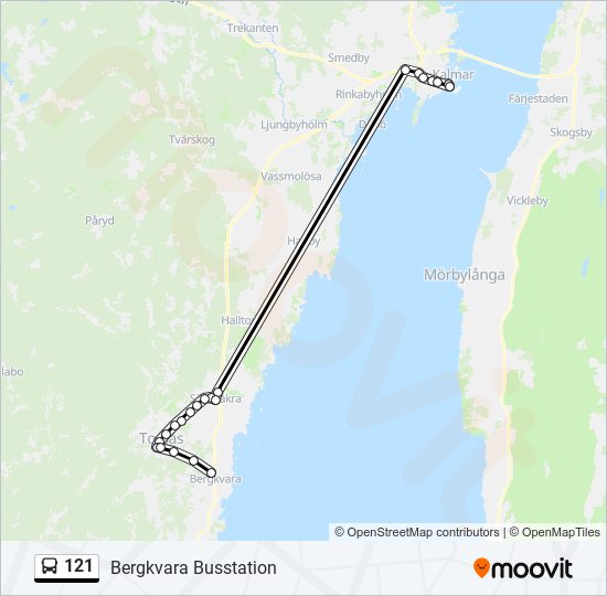 121 bus Line Map