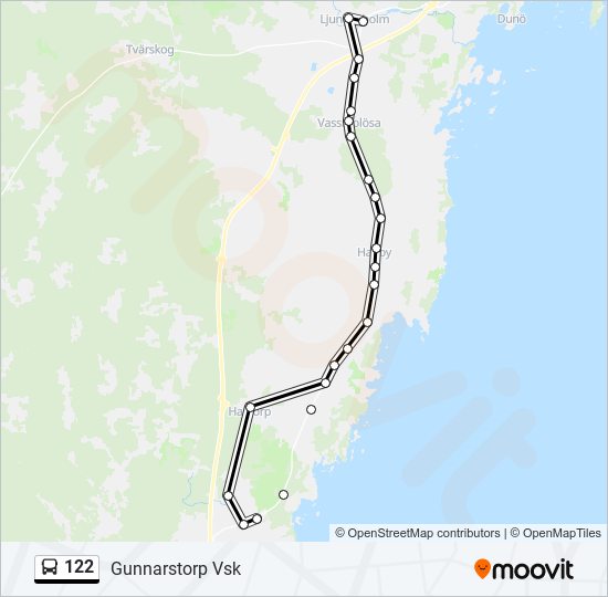 122 bus Line Map