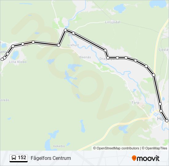 152 bus Line Map