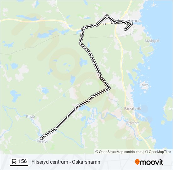 156 bus Line Map