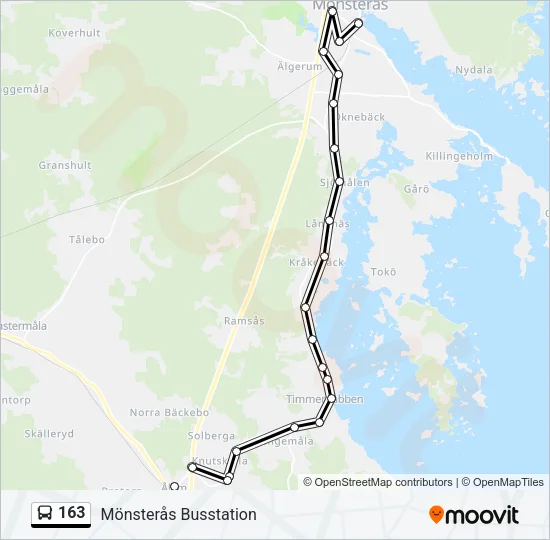 163 Bus Line Map