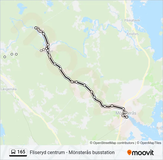 165 Bus Line Map