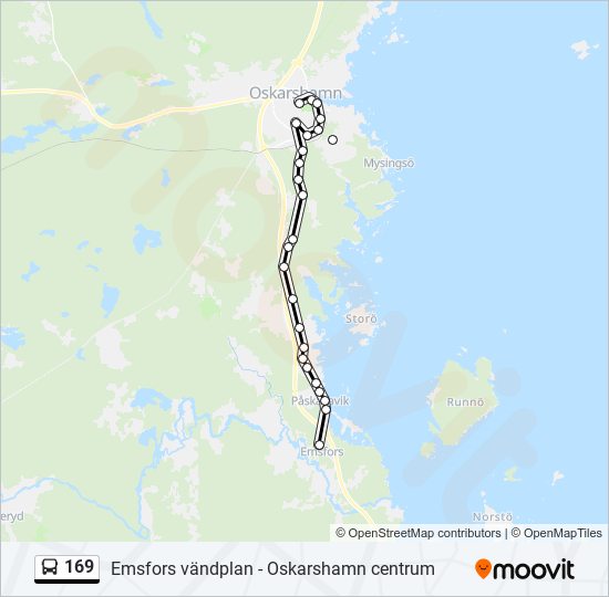 169 bus Line Map