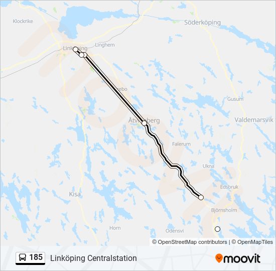 185 bus Line Map