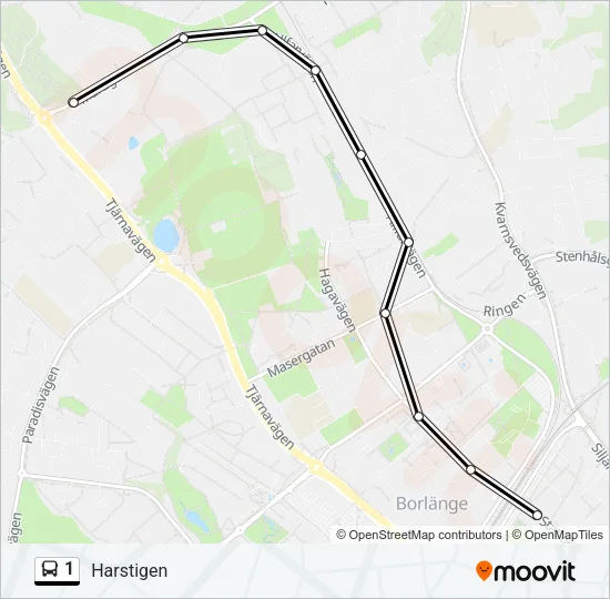 1 Bus Line Map