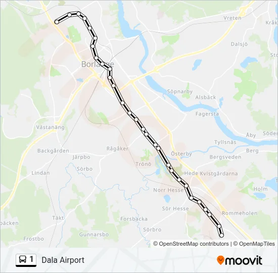 1 Bus Line Map
