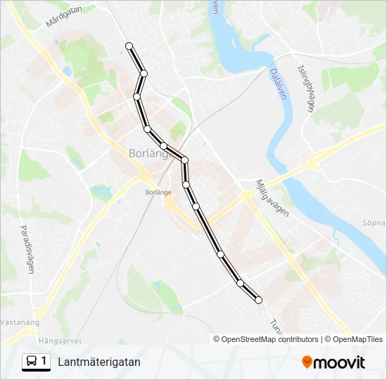 1 Bus Line Map