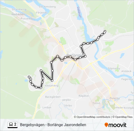 2 buss Linje karta