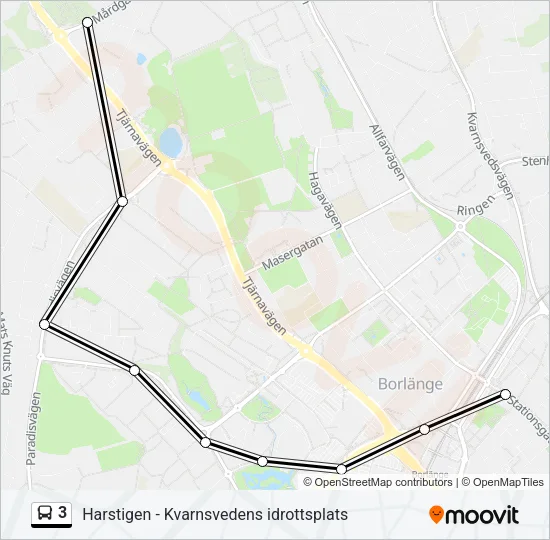 3 Bus Line Map