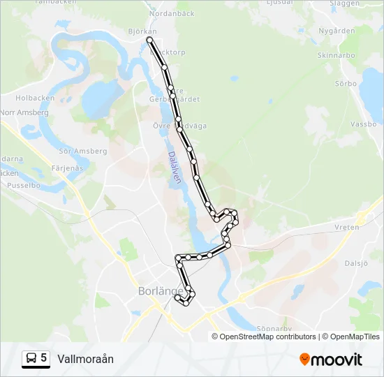 5 Bus Line Map