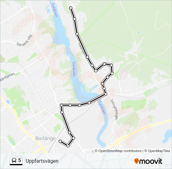 5 Bus Line Map