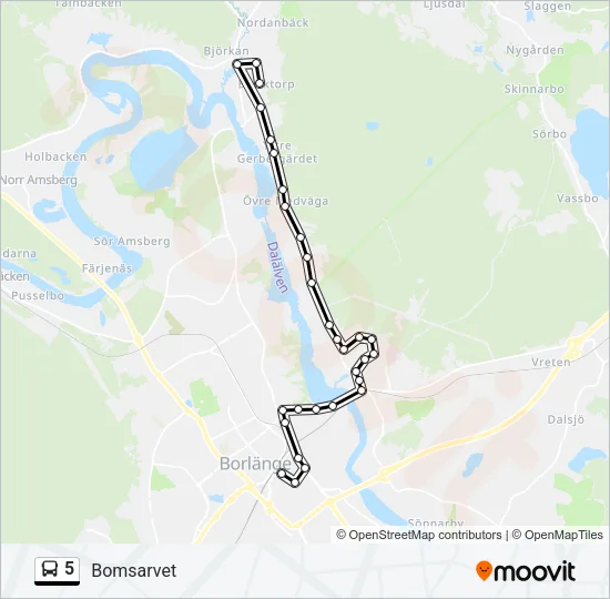 5 Bus Line Map