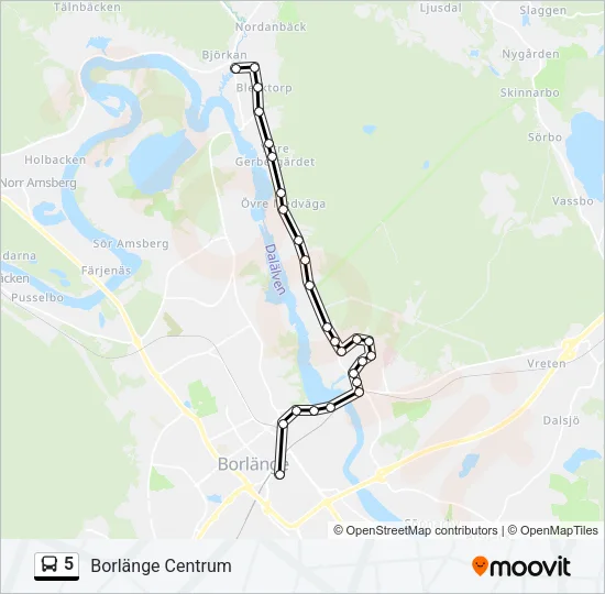 5 Bus Line Map