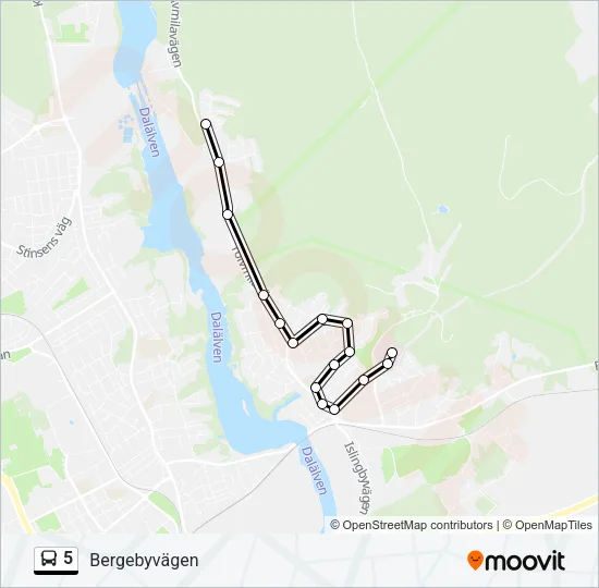 5 Bus Line Map