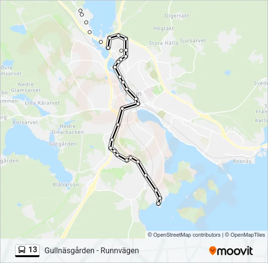 13 Bus Line Map