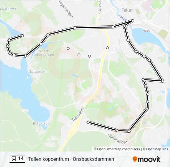 14 Bus Line Map