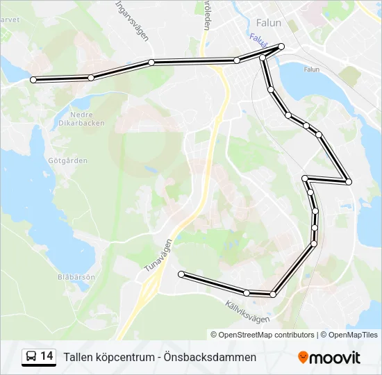 14 Bus Line Map
