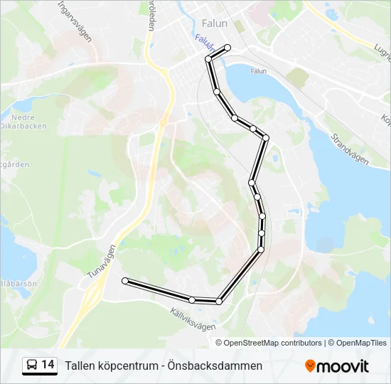 14 Bus Line Map
