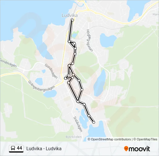 44 Bus Line Map