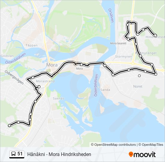 51 bus Line Map