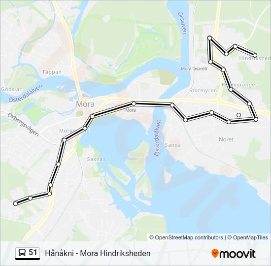 51 Bus Line Map