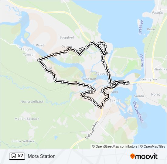 52 bus Line Map