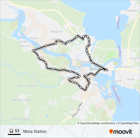 53 bus Line Map