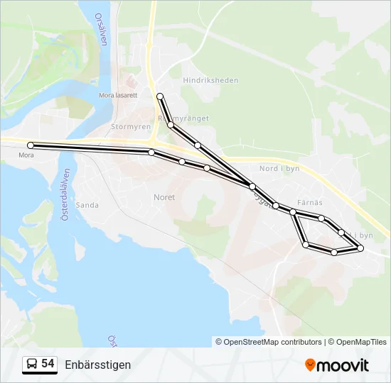 54 Bus Line Map