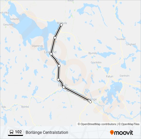 102 bus Line Map