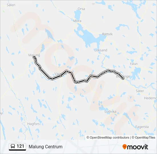 121 Bus Line Map