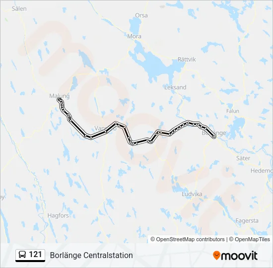 121 Bus Line Map