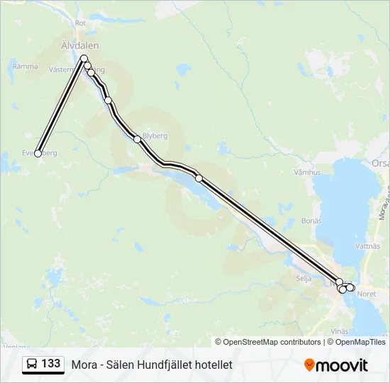 133 Bus Line Map