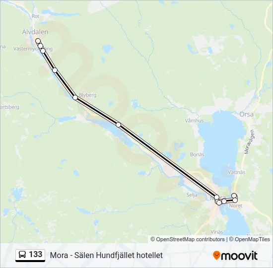 133 Bus Line Map