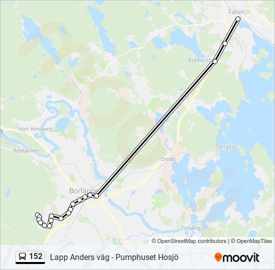 152 bus Line Map