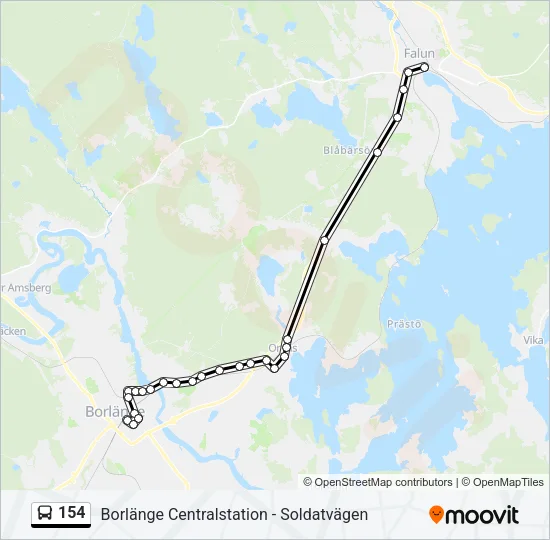 154 Bus Line Map