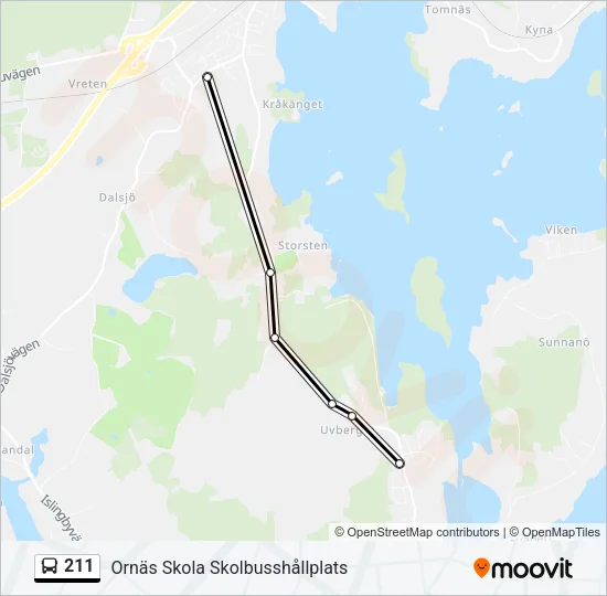 211 Bus Line Map