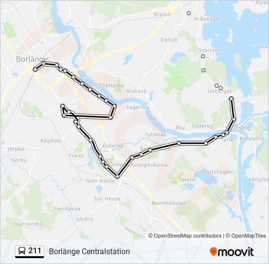 211 bus Line Map