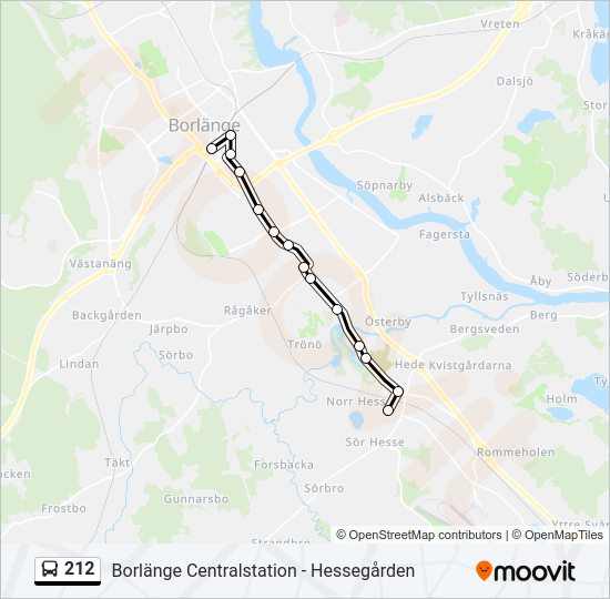 212 bus Line Map