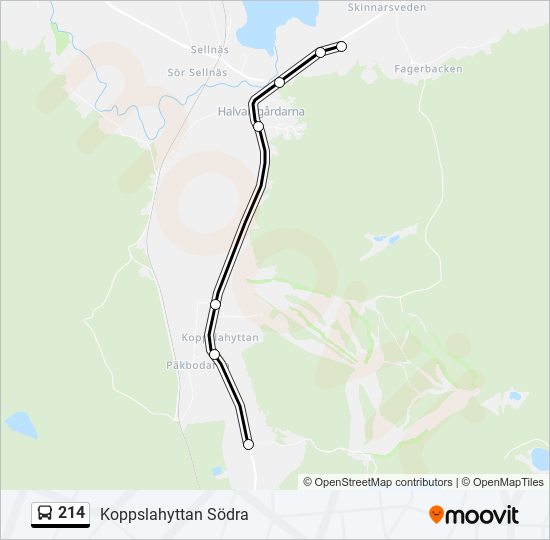 214 bus Line Map