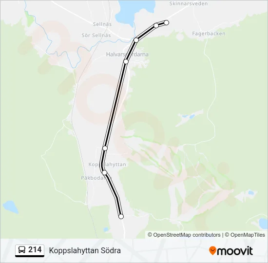 214 Bus Line Map