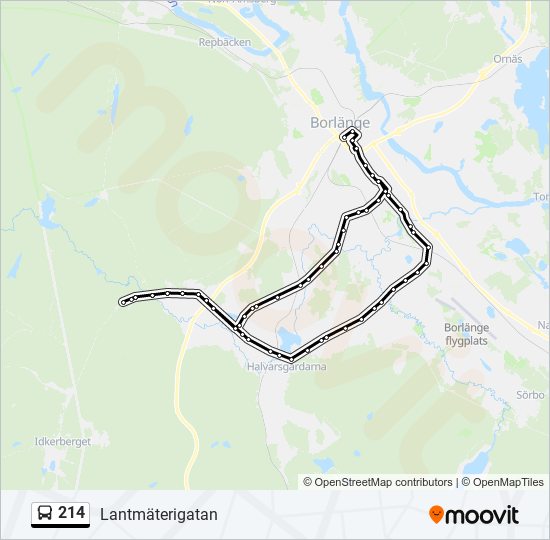 214 bus Line Map