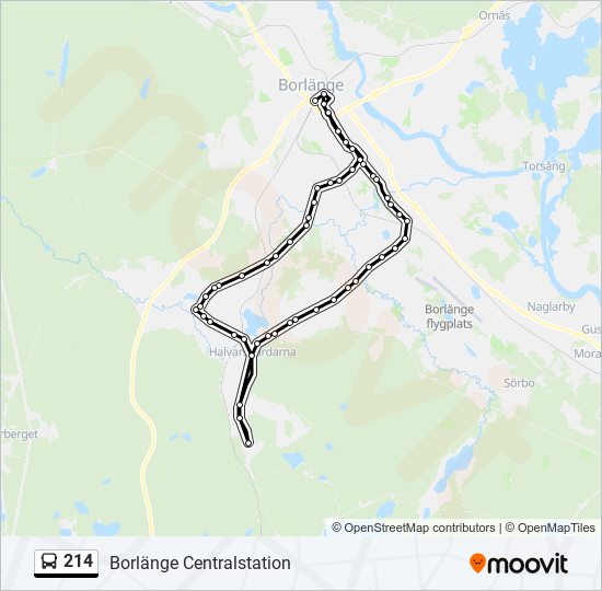 214 bus Line Map