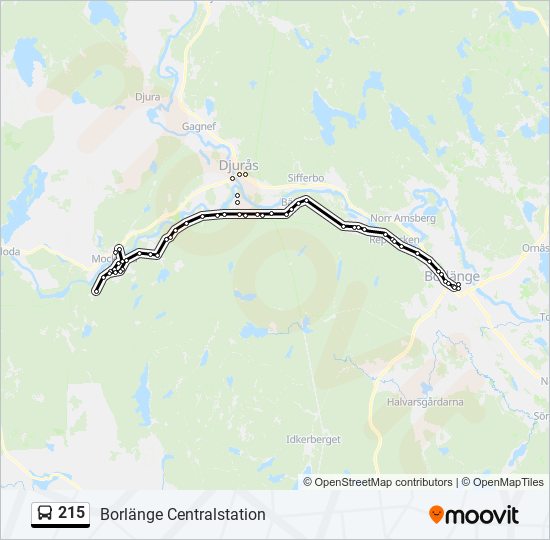 215 bus Line Map