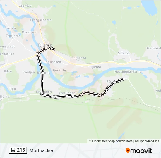 215 Bus Line Map
